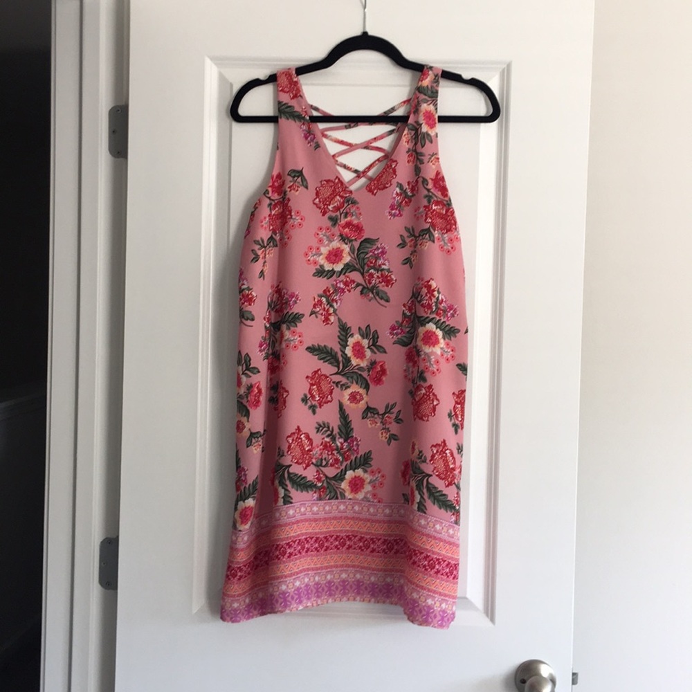 Pink floral dress